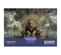 1000 Piece Jigsaws for Adults Golden Throne Lion Majesty Puzzle for Adults Brain Teaser Game Precision Cutting Challenging To Complete 70x50cm/1000pcs