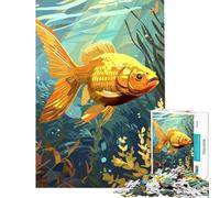1000 Piece Jigsaws for Adults Goldfish in Underwater World Challenging To Complete Staycation Kill Time Practical Game for Ages 14 And over (38x26cm)