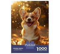 1000 Piece Jigsaws for Adults Happy Corgi in Golden Light Jigsaw for Adults Relax Games Analysis And Logic Gifts for Friends And Family 52x38cm/1000pcs
