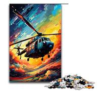 1000 Piece Jigsaws for Adults Helicopter Is Surrounded by SplattersLots of Coloure Puzzles Gifts Birthday Present Gifts for for Teenager Age 14 And Up 75x50cm