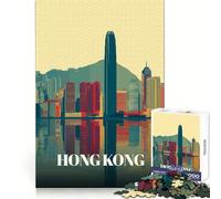 1000 Piece Jigsaws for Adults Hong Kong Cityscape Reflection Art Flawless Fit Art Creative Brain Play Rest Time Play Birthday Activity (38x26cm)