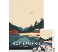 1000 Piece Jigsaws for Adults Hot Springs National Park Poster Adult Jigsaw Puzzles Difficult Hard Every Piece Is Unique - Beautiful Design Game (50x75cm)