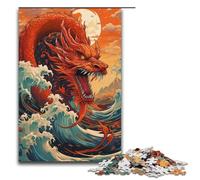 1000 Piece Jigsaws for Adults Illustration of Giant Chinese Dragon Jigsaw Puzzle - Challenging Game A Work of Art Suitable for And Teenager 14 And Up 1000PCS(38x26cm)