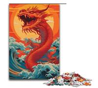 1000 Piece Jigsaws for Adults Illustration of Giant Chinese Dragon Jigsaw Puzzle - Challenging Game A Work of Art Suitable for And Teenager 14 And Up 1000PCS(38x26cm)