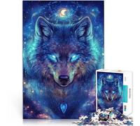 1000 Piece Jigsaws for Adults In The Darkness Wolf Made of cardboard Suitable for ages 14 and up Play Toys As a gift for the whole family and friends。size:38x52cm/14.96x20.47inch