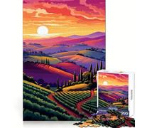 1000 Piece Jigsaws for Adults Italy Sunset Tuscany Flawless Fit Art Creative Brain Play Rest Time Play Birthday Activity (38x26cm)