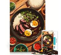 1000 Piece Jigsaws for Adults Japanese Curry with Rice And Toppings Premium Edge Art Brain Teaser Gift Casual Play Game Birthday Activity (50x75cm)