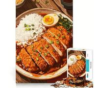 1000 Piece Jigsaws for Adults Japanese Katsu Curry with Rice And Egg Premium Edge Art Brain Teaser Gift Casual Play Game Birthday Activity (38x26cm)