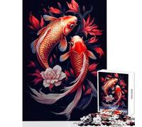 1000 Piece Jigsaws for Adults Japanese Koi Fish Toy Wall Decor Gift For Birthdays Impossible Game Artists' Collection, Fine Arts Size 50x75cm