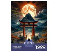 1000 Piece Jigsaws for Adults Japanese Torii Gate Moonlit Landscape Adult Jigsaw Puzzle Fun Games But Fun And Humorous Challenging To Complete 70x50cm/1000pcs