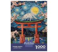 1000 Piece Jigsaws for Adults Japanese Torii Gate Painting Adult Jigsaw Puzzle Fun Games But Fun And Humorous Challenging To Complete 52x38cm/1000pcs