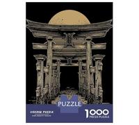 1000 Piece Jigsaws for Adults Japanese Torii Gate with Rising Sun Puzzle for Adults Brain Teaser Game Precision Cutting Challenging To Complete 70x50cm/1000pcs