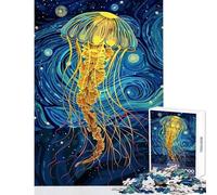 1000 Piece Jigsaws for Adults Jellyfish in Starry Night Style Educational Game Tough Challenge Anti-Stress Toys Unique Birthday And Gifts (52X38cm)