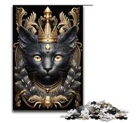1000 Piece Jigsaws for Adults King Cat Golden Art Deco 1 Jigsaw Puzzle - Challenging Game A Work of Art Suitable for And Teenager 14 And Up 1000 PCS