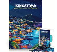 1000 Piece Jigsaws for Adults Kingstown, Saint Vincent And The Grenadines Fine Cut Art Thinking Skill Game Quiet Time Game Xmas Art Display (38x26cm)