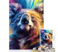 1000 Piece Jigsaws for Adults Koala Portrait in Vivid Colors Toy Wall Decor Art Work Gift for Educational Game Artists' Collection, Fine Arts Size 38x26cm