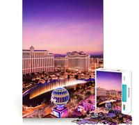 1000 Piece Jigsaws for Adults Las Vegas Night Premium Edge Art Brain Teaser Gift Casual Play Game Birthday Activity (38x26cm)