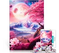 1000 Piece Jigsaws for Adults Light Blue Pink World Dekomprimierendes intellektuelles Lernspielzeug Geburtstagsgeschenk52x38cm