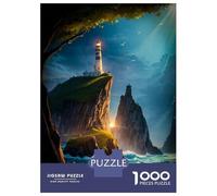 1000 Piece Jigsaws for Adults Lighthouse Ocean Cliff Jigsaw for Adults Toy Wall Decor Presents for Women Challenging To Complete 70x50cm/1000pcs