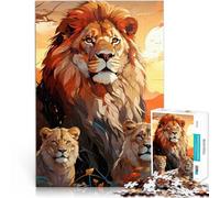 1000 Piece Jigsaws for Adults lion family Family Activity 50x75cm for is ideal as a gift for the whole family for and Age 14 Years Up