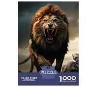 1000 Piece Jigsaws for Adults Lion on Mountain Puzzle for Adults Brain Teaser Game Precision Cutting Challenging To Complete 38x26cm/1000pcs