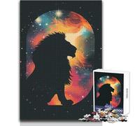 1000 Piece Jigsaws for Adults Lion Silhouette Galaxy Enjoyful Peaceful Spare Time Exact Precision Fit Play Toy Size 50x75cm