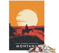 1000 Piece Jigsaws for Adults Little Bighorn Battlefield Jigsaw Puzzles for Teenagers Enhance Memory Educational Challenge Unique Challenge Game (75x50cm/1000pcs)