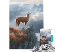 1000 Piece Jigsaws for Adults Llama on Mountain Peak Challenging To Complete Home Decoration Practical Game for Ages 14 And over (38x52cm)
