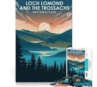 1000 Piece Jigsaws for Adults Loch Lomond National Park Fine Cut Art Thinking Skill Game Quiet Time Game Xmas Art Display (50x75cm)