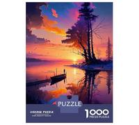 1000 Piece Jigsaws for Adults Lonely Boat At Sunset Jigsaw for Adults Toy Wall Decor Presents for Women Challenging To Complete 70x50cm/1000pcs