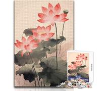 1000 Piece Jigsaws for Adults Lotus Flowers Painting Enjoyful Peaceful Spare Time Exact Precision Fit Play Toy Size 50x75cm