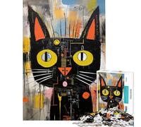 1000 Piece Jigsaws for Adults Mad Techno Cat Challenging To Complete Stress Reliever Educational Game Suitable for Ages 14 And Up (38x52cm)