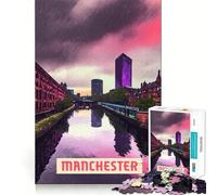 1000 Piece Jigsaws for Adults Manchester Fine Cut Art Thinking Skill Game Quiet Time Game Xmas Art Display (50x75cm)