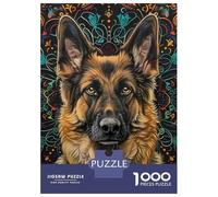 1000 Piece Jigsaws for Adults Mandala German Shepherd Jigsaws for Adults Brain Teaser Game Analysis And Logic Great Gift for Gaming 52x38cm/1000pcs