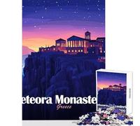 1000 Piece Jigsaws for Adults Meteora Monasteries, Greece, Night Landscape Puzzles for Teenagers Pattern Assembly Educational Challenge Toy Intellectual Game (38x52cm)