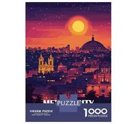 1000 Piece Jigsaws for Adults Mexico City Skyline at Sunset Jigsaws for Adults Brain Teaser Game Analysis And Logic Great Gift for Gaming 52x38cm/1000pcs