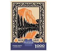 1000 Piece Jigsaws for Adults Mirror Lake Yosemite Illustration Jigsaw for Adults Toy Wall Decor Presents for Women Challenging To Complete 52x38cm/1000pcs