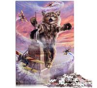 1000 Piece Jigsaws for Adults Monster Cat Empire State Jigsaw Puzzle - Challenging Game 26x38cm is ideal as gifts for the whole family