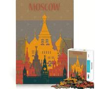 1000 Piece Jigsaws for Adults Moscow Fine Cut Art Thinking Skill Game Quiet Time Game Xmas Art Display (38x52cm)