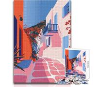 1000 Piece Jigsaws for Adults Mykonos Greece Scenery Art Family Fun & Game Night But Fun And Humorous Art Work Gift Size 38x52cm