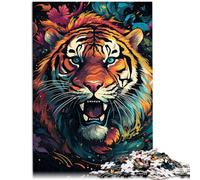 1000 Piece Jigsaws for Adults Mysterious painting tiger Puzzles Gifts 26x38cm deal as gifts for the whole family for teenager 14+