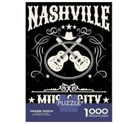 1000 Piece Jigsaws for Adults Nashville Music City Puzzles for Adults Relax Games Difficult Challenge Birthday Present, Gifts, 38x26cm/1000pcs