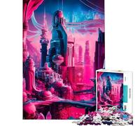 1000 Piece Jigsaws for Adults Neon Galactic Metropolis Fun at Home Activities, Staycation Kill Time Brain Teaser Game Suitable for People Aged 14 And Above (38x26cm)