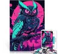 1000 Piece Jigsaws for Adults Neon Owl Cityscape Dekomprimierendes intellektuelles Lernspielzeug Kunstwerk Geschenk75x50cm
