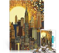 1000 Piece Jigsaws for Adults New York City Skyline at Sunrise Made of cardboard Suitable for ages 14 and up Play toys because it is ideal as a gift for the whole family。size：26x38cm/10.24x14.96inch