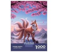 1000 Piece Jigsaws for Adults Nine-tailed Fox Under Cherry Blossoms Jigsaws for Adults Brain Teaser Game Analysis And Logic Great Gift for Gaming 70x50cm/1000pcs