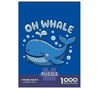 1000 Piece Jigsaws for Adults Oh Whale Cute Cartoon Pun Puzzle for Adults Brain Teaser Game Precision Cutting Challenging To Complete 52x38cm/1000pcs