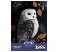1000 Piece Jigsaws for Adults Ornate Barn Owl on Branch Puzzles for Adults Family Games Perfect Decoration Challenging To Complete 70x50cm/1000pcs