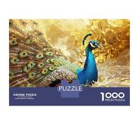 1000 Piece Jigsaws for Adults Peacock Feathers Wall Mural Jigsaw for Adults Relaxing Games But Fun And Humorous Great Gift for Gaming 70x50cm/1000pcs