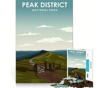 1000 Piece Jigsaws for Adults Peak District Travel Print Premium Edge Art Brain Teaser Gift Casual Play Game Birthday Activity (38x52cm)